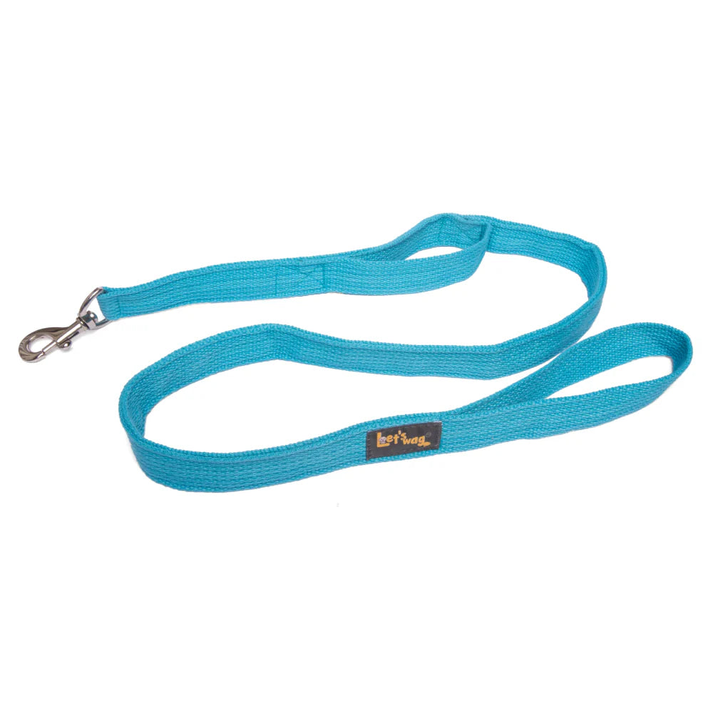 Let's Wag Double Handle Fabric Leash for Dogs (Cobalt Blue)