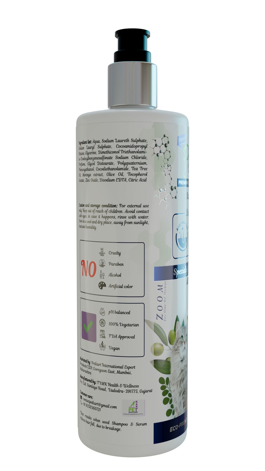 Pooch Premium Refreshing Shampoo for Male Dogs|Cats| Naturally Sci-Fi 3 in 1 | 400ml| ZOOM Tech|ALL Breeds
