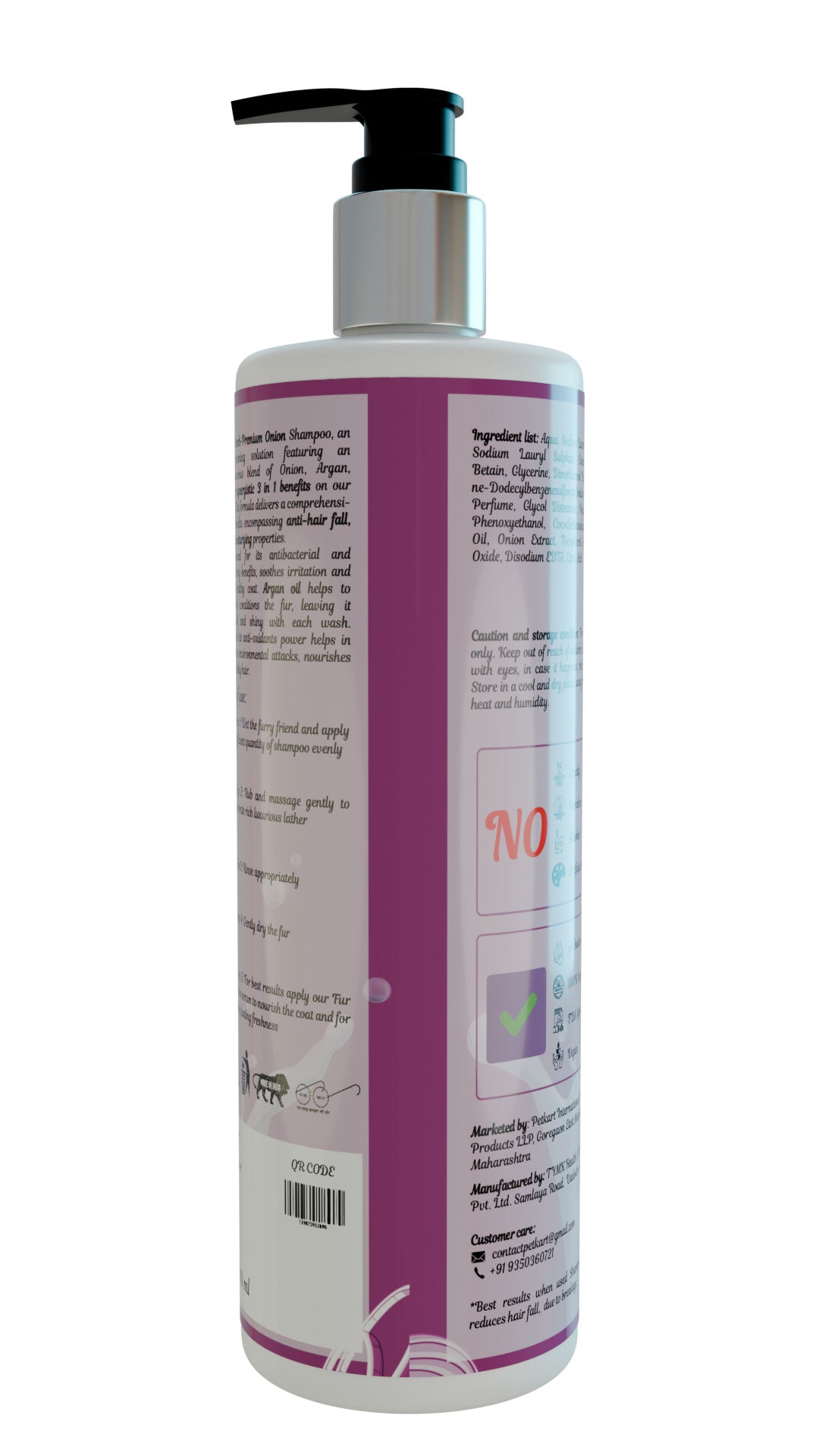 POOCH Premium Onion Shampoo for Female Dogs|Cats| Designed in Dubai |All breeds| 400ml