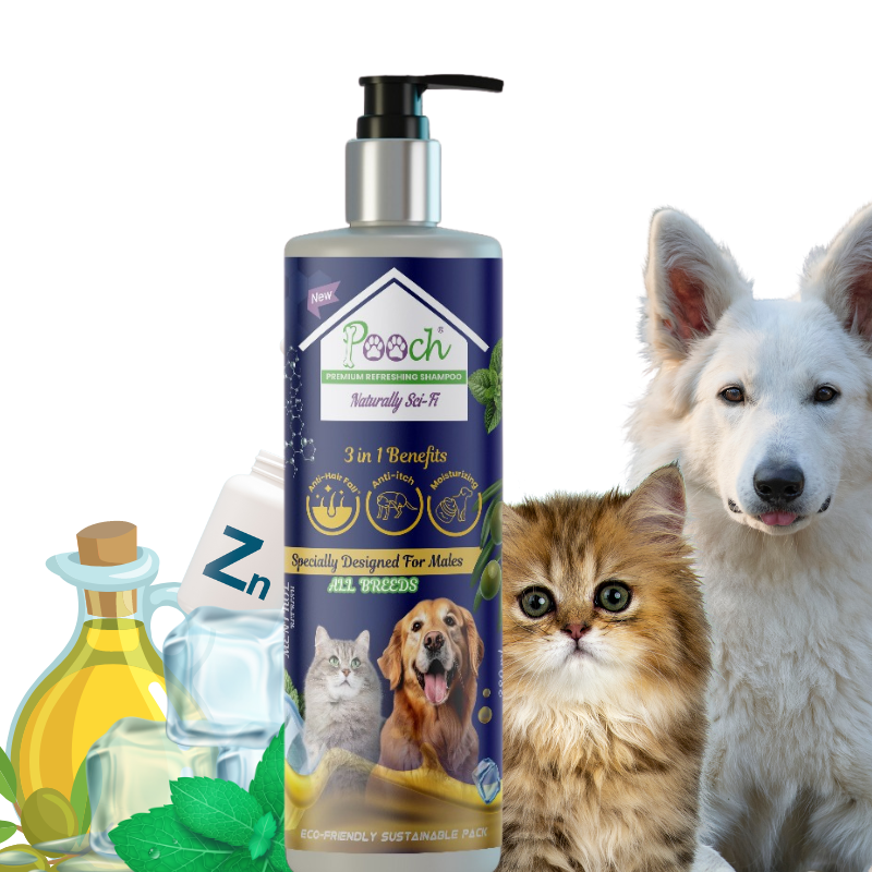 Premium Refreshing Shampoo for Male Dogs|Cats| 400ml| Designed in Dubai| Naturally Sci-Fi 3 in 1| All breeds
