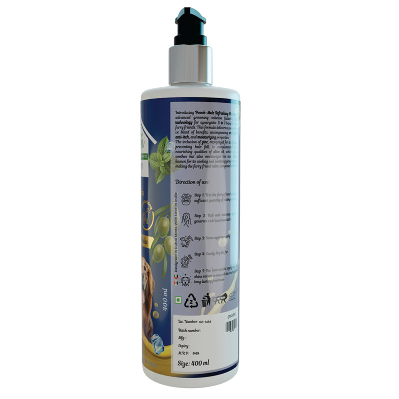 Premium Refreshing Shampoo for Male Dogs|Cats| 400ml| Designed in Dubai| Naturally Sci-Fi 3 in 1| All breeds