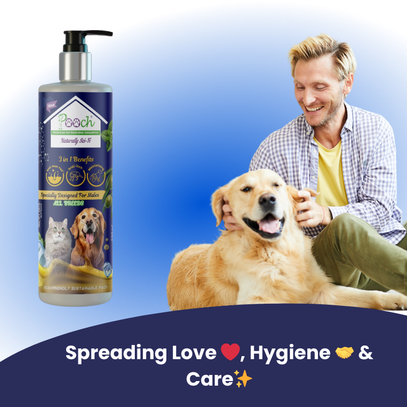 Premium Refreshing Shampoo for Male Dogs|Cats| 400ml| Designed in Dubai| Naturally Sci-Fi 3 in 1| All breeds